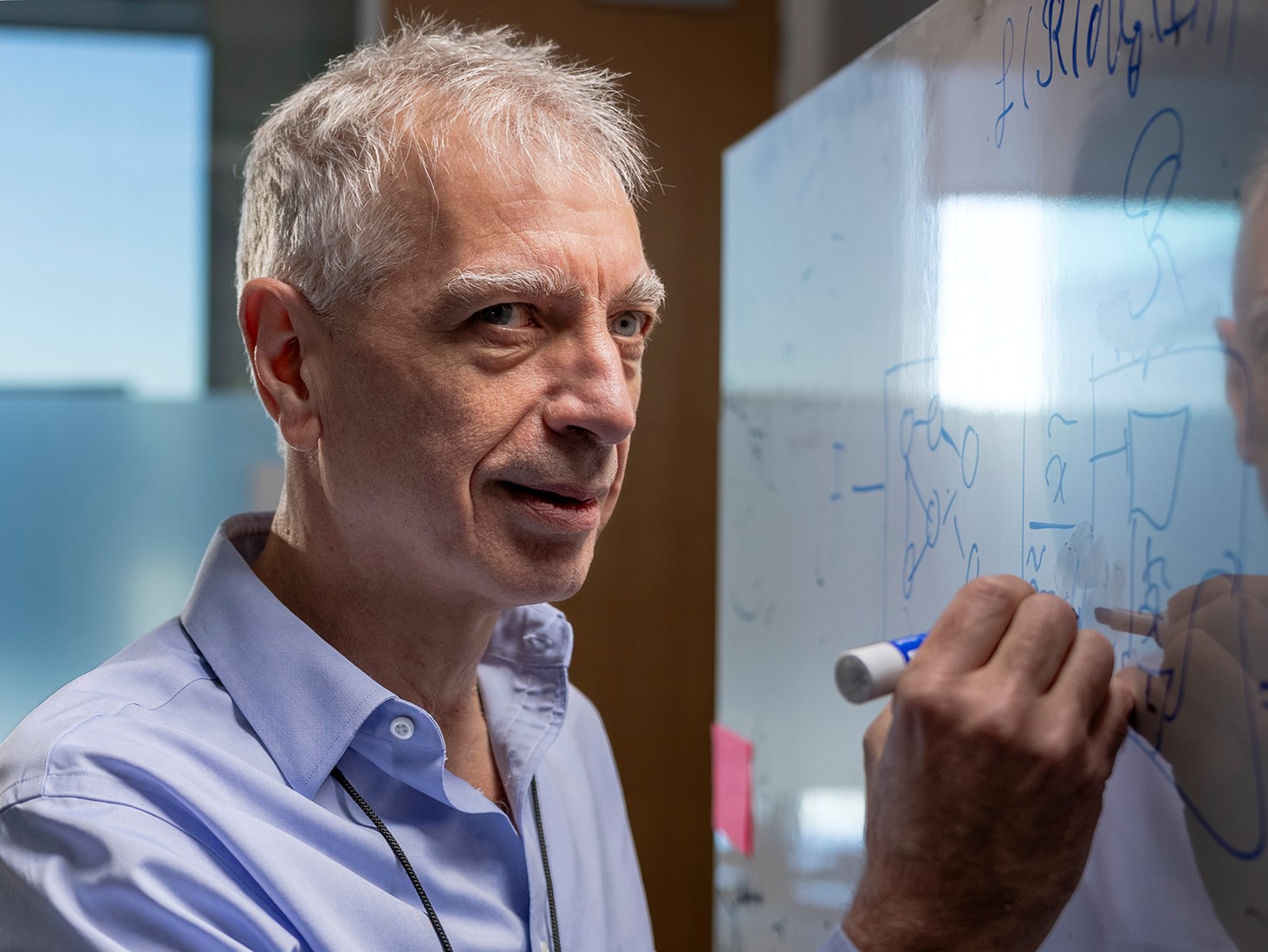 Pascal writing on the board